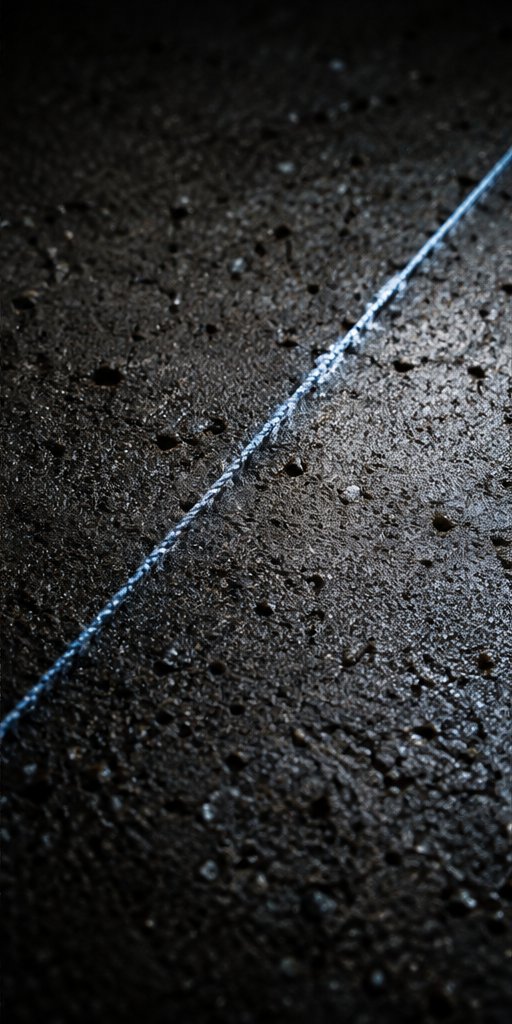 A chalk line snapped across concrete