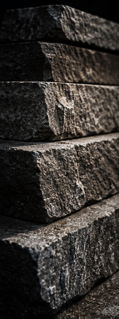 Stacked thermal-finished granite