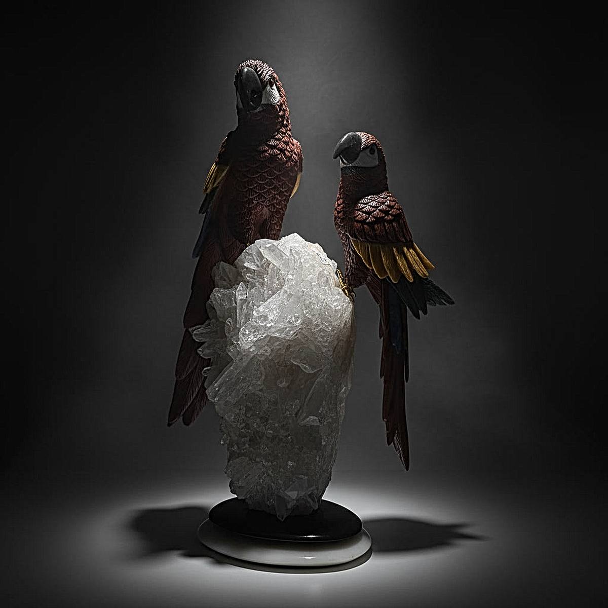 The Crimson Duo — Red Jasper on Clear Quartz