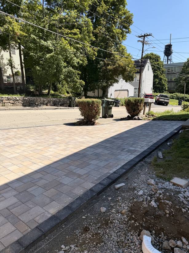 The completed driveway and apron