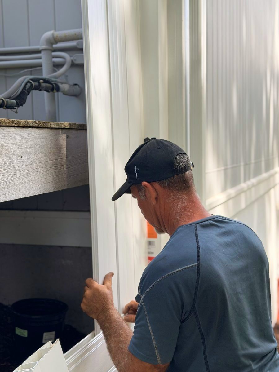 Checking the panel's fit against the corner post