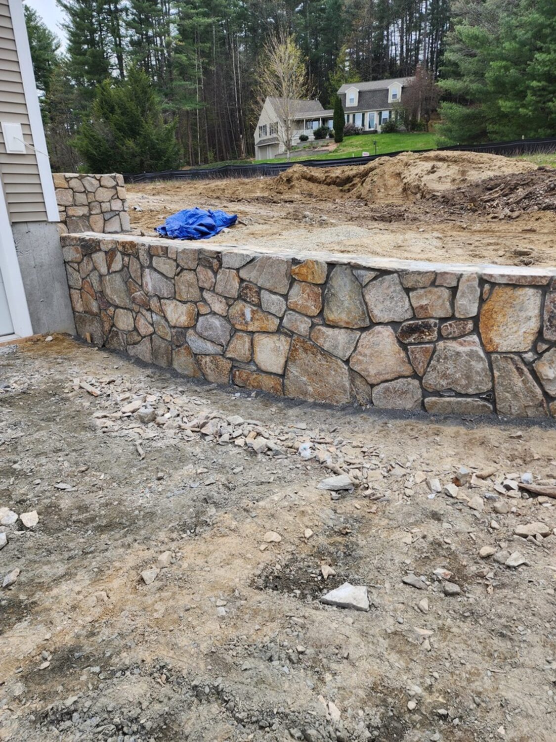 Natural stone veneer on a home